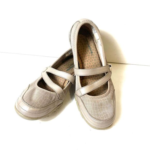 Skechers Memory Foam Women 9.5 Comfort Casual Brown Leather/Textile Slip On Flat - Picture 3 of 11